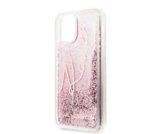 Dėklas Karl Lagerfeld Guess Glitter Signature Cover skirtas Apple iPhone 11 Pro, rožinis