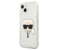 Dėklas Karl Lagerfeld HARDCASE KLHCP13SKHTUGLS IPHONE 13 MINI GLITTER KARL'S HEAD Sidabrinis