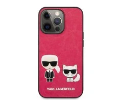 KLHCP13LPCUSKCP Karl Lagerfeld and Choupette PU Odinis dėklas for iPhone 13 Pro Fuchsia (Fuchsia)