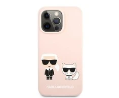 Apple iPhone 13 Pro Karl Lagerfeld dėklas Silicone Karl &amp; Choupette (KLHCP13LSSKCI) light rožinės spalvos