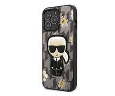 Dėklas Karl Lagerfeld KLHCP13LPMNFIK1 iPhone 13 Pro / 13 6,1" pilka/pilkas Flower Ikonik Karl