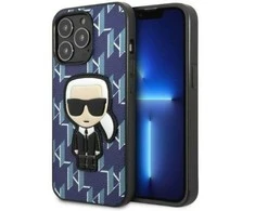 Apple iPhone 13 Pro Max Karl Lagerfeld dėklas Monogram Ikonik Patch mėlynos spalvos