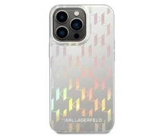 Karl Lagerfeld Monogram Iridescent - dėklas skirtas Apple iPhone 14 Pro sidabrinis