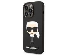 Apple iPhone 14 Pro Max Karl Lagerfeld dėklas Silicone Karl`s Head (KLHCP14XSLKHBK) juodos spalvos