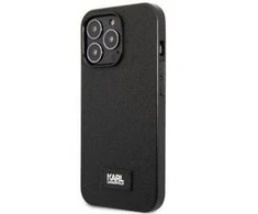 Apple iPhone 13 Pro Karl Lagerfeld dėklas Saffiano Plaque juodos spalvos