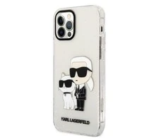 Karl Lagerfeld KLHCP12MHNKCTGT Apple iPhone 12 /12 Pro 6.1" dėklas telefonui skaidrus Gliter Karl&amp;Choupette