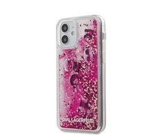 Karl Lagerfeld dėklas, skirtas iPhone 12 Mini 5,4" KLHCP12SROPI kietas dėklas, rožinis "Glitter Charms"