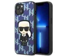 Apple iPhone 13 Karl Lagerfeld dėklas Monogram Ikonik Patch mėlynos spalvos