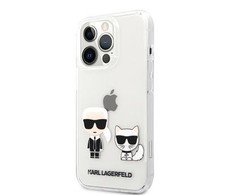 Dėklas Karl Lagerfeld Transparent Karl &amp; Choupette Case for iPhone 13 Pro / 13 - Transparent