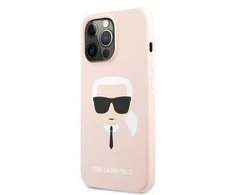 Apple iPhone 13 Pro Karl Lagerfeld dėklas Silicone Karl`s Head (KLHCP13LSLKHLP) light rožinės spalvos