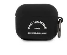 Karl Lagerfeld - Karl Lagerfeld Rue St Guillaume Silikoninis dėklas for AirPods 3 Juodas