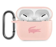 Lacoste Liquid silikoninis Glossy Printing Logo dėklas skirtas Apple AirPods Pro rožinės spalvos
