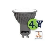 Lemputė|LEDURO|Energijos sąnaudos 4 vatai|Šviesos srautas 280 liumenų|3000 K|220-240V|Spindulio kampas 90 laipsnių|21174
