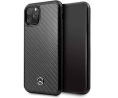 Dėklas Mercedes-Benz Apple iPhone 11 Pro Max Hard Case Leather Carbon Fiber Juodas