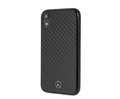 Mercedes Mercedes MEHCI61RCABK iPhone Xr juodas / juodas anglies kietas dėklas Dynamic Line