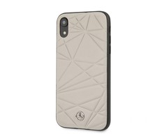 Dėklas Mercedes-Benz Apple iPhone XR Twister Genuine Leather Hard Case Pilkas