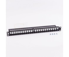 NETRACK 104-20 patch panel Keystone 19 colių 24 jungtys UTP su lentyna