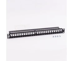 NETRACK 104-20 patch panel Keystone 19 colių 24 jungtys UTP su lentyna