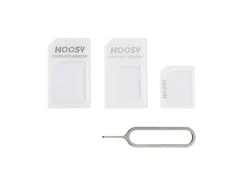 iLike Hurtel Noosa SIM Card Adapteris Set + Key - Baltas