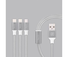 Recci Universal Delicate RCS-H120 3 in 1 Micro USB + 2 x Lightning Fast Charging 1,2 m Pilkas