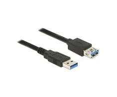 DELOCK ilgintuvas USB 3.0 tipo A kištukinis > USB 3.0 Type-A moteriškas 1.0 m juodas