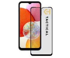 Tactical apsauginis stiklas Shield 5D skirtas Samsung Galaxy A14 4G su juodos spalvos krašteliu