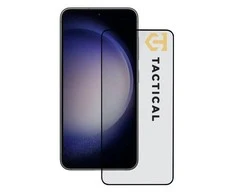 Tactical apsauginis stiklas Shield 5D skirtas Samsung Galaxy S23 su juodos spalvos krašteliu