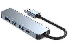 Adapteris HUB 5in1 Tech-Protect V0-HUB pilkos spalvos
