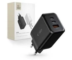 Laidinis įkroviklis 65W 2x USB-C PD + QC3.0 USB Tech-Protect C65W juodos spalvos