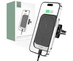 MagSafe Automobilinis laikiklis su 15W belaidžiu įkrovimu for Supply / ventiliacijos grotelėms USB-C Tech-Protect CW19 juodos spalvos