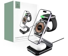 3in1 15W MagSafe Belaidis įkroviklis Tech-Protect QI15W-A29 juodos spalvos