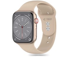 Apyrankė Apple Watch 3 / 4 / 5 / 6 / 7 / 8 / 9 / SE (38 / 40 / 41 MM) Tech-Protect silikoninė Walnut beige