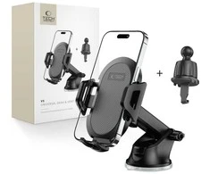 Tech-Protect V5 automobilinis telefono laikiklis for cockpit / air vent – juodos spalvos