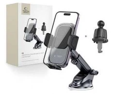 Universalus automobilinis telefono laikiklis for Dashboard / Air Vent Tech-Protect V6 juodos spalvos