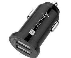 TECHLY Mini Car Charger 2 USB-A Ports 24W / 4.8A Juodas