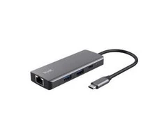 Trust Dalyx - 6-in-1 USB-C Multi-Port Adapteris, 1000 Mbit/s (sidabrinis)