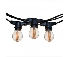 Visional 03-613 rindas LED Dārza virtene ar 15 ligzdām / 15m / solis 1m (bez spuldzēm) melna
