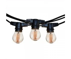Schneider Electric Visional 03-628 rindas LED Dārza virtene ar 10 ligzdām / 10m / solis 1m (bez spuldzēm) melna