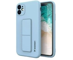 Wozinsky silikoninis su stoveliu Apple iPhone 12 dėklas telefonui žydros spalvos