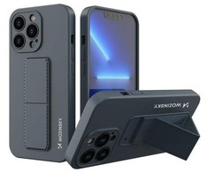 Dėklas Wozinsky Silikonowe etui su podstawką iPhone 13 Pro Max Kickstand Case tamsiai mėlyna