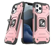 Wozinsky Ring Armor tvirtas hibridinis dėklas skirtas iPhone 13, rožinis auksas