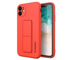Wozinsky Kickstand Case silikoninis dėklas su stovu iPhone 11 raudonas