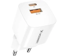 Wozinsky CMWCW 20W USB-C / USB-A laidinis įkroviklis – baltos spalvos