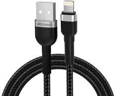 Wozinsky WNBAL1 USB-A / Lightning 2.4A kabelis 1 m – juodos spalvos