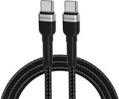 Wozinsky WNBCC1 USB-C / USB-C PD 65W kabelis 1 m – juodos spalvos