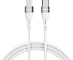 Wozinsky WSTCC1 USB-C / USB-C PD 65W kabelis 1 m long – baltos spalvos
