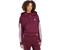 Bluza damska adidas Essentials 3-Stripes French Terry Quarter-Zip bordinė KF8316 (S)