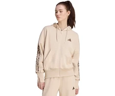 Bluza damska adidas Seasonal Essentials Animal Print 3-Stripes Full-Zip Hooded smėlio sp. KH1547 (M)