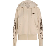 Bluza damska adidas Seasonal Essentials Animal Print 3-Stripes Full-Zip Hooded smėlio sp. KH1547 (M)