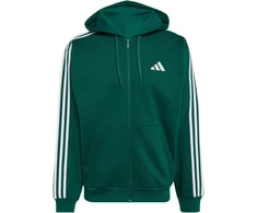 Bluza vyriška adidas Essentials 3-Stripes Fleece Full-Zip Hoodie žalia KZ1412 (XL)